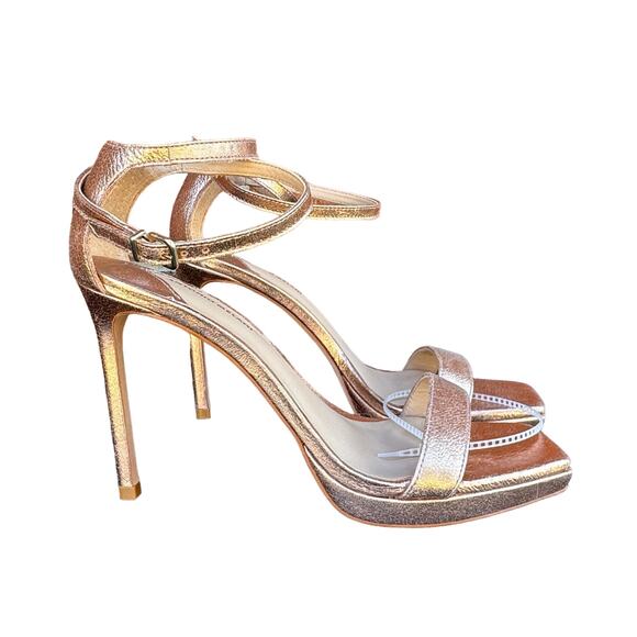 Antonio Melani Heels Copper Size 8M Open Toe Ankle Strap Stiletto - Picture 7 of 9